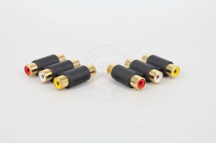 Позолота 3 RCA AV аудио видео Женский переходник для гнезда миниджек адаптер 3RCA