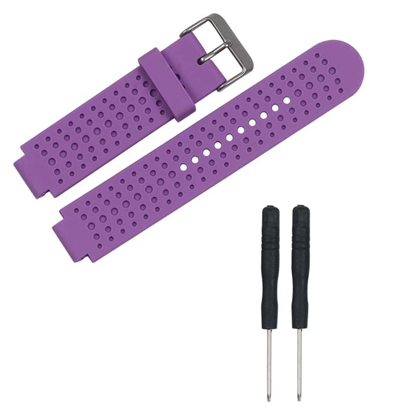 Фиолетовый OOTDTY силиконовый ремешок часов сменный Браслет для часов для Garmin Forerunner 25 gps часы с инструментами - Цвет: Фиолетовый