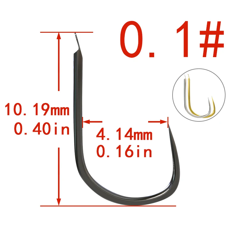 100pcs/Lot Gold Non-Barbed Fishing Hooks Circle High Carbon Steel Sharpened Bait Tackle Strong Fishhook Sizes 0.1 0.3 1 2 3 4 | Спорт и