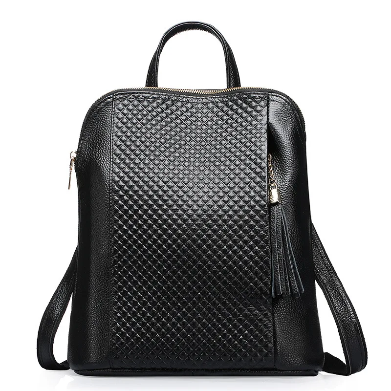 

Women Backpack Girls Classical Lattices Embossing Beach Tour Bag Fashion Lady Deluxe Genuine Leather Crossbody Shoulder Bag