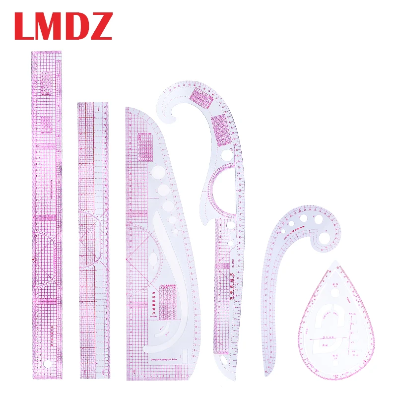 

LMDZ 6 шт., линейка для резки и рукоделия, чертеж линейки для лоскутного шитья, линейка для шитья, линейки для резки, домашние инструменты для ши...