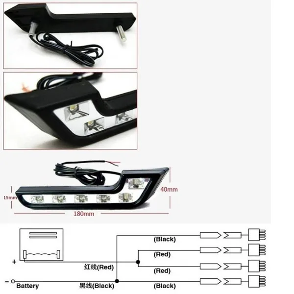 Комплект из 2 предметов 3W 6LED универсальный авто дальнего света тумана 12 В DRL
