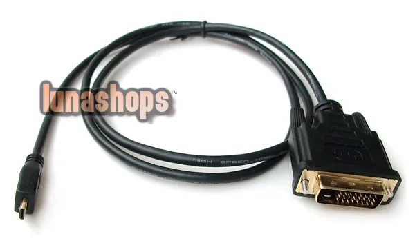 

LN001906 Micro HDMI-compatible Male to DVI 24+1 Male Cable for EVO 4G,XT800,Mobilephone