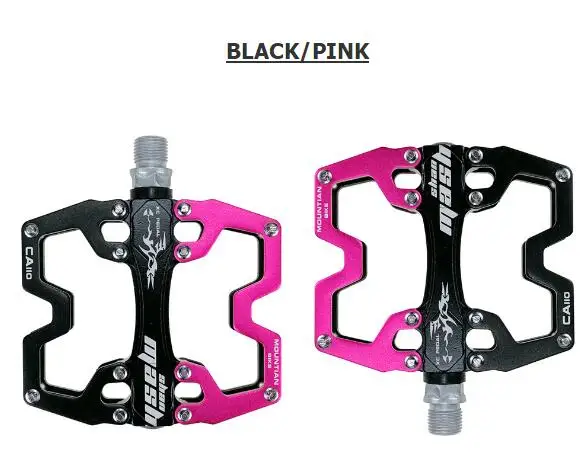 black and pink Новинка shanmashi велосипедные педали из алюминиевого сплава с ЧПУ, Ультралегкая велосипедная педаль BMX MTB, педали для езды на велосипеде - Цвет: black and pink