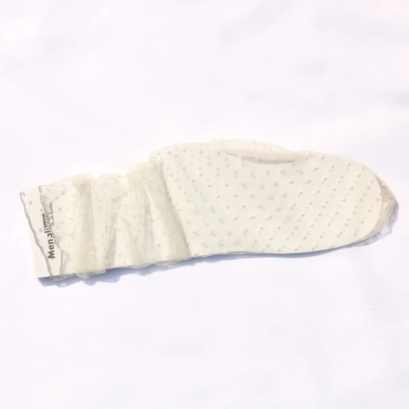 beige dot Прозрачные носки в горошек из тюля Модные дышащие тонкие носки для женщин и девочек длинные мягкие забавные носки женские летние Чулочные изделия WZ0045 - Цвет: beige dot