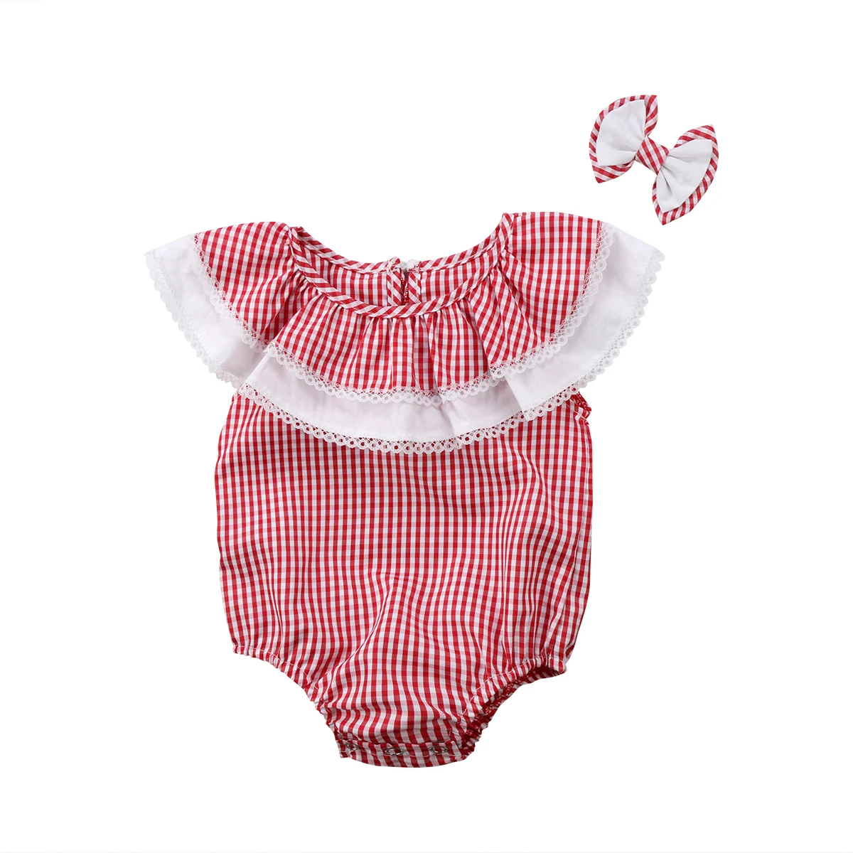 Боди для новорожденных девочек цвет красный черный летнее боди в клетку с