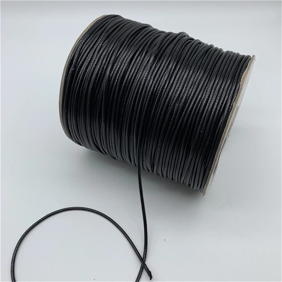 0.5mm 0.8mm 1mm 1.5mm 2mm Black Waxed Cotton Cord Thread String Strap Necklace Rope For Jewelry Making | Украшения и аксессуары