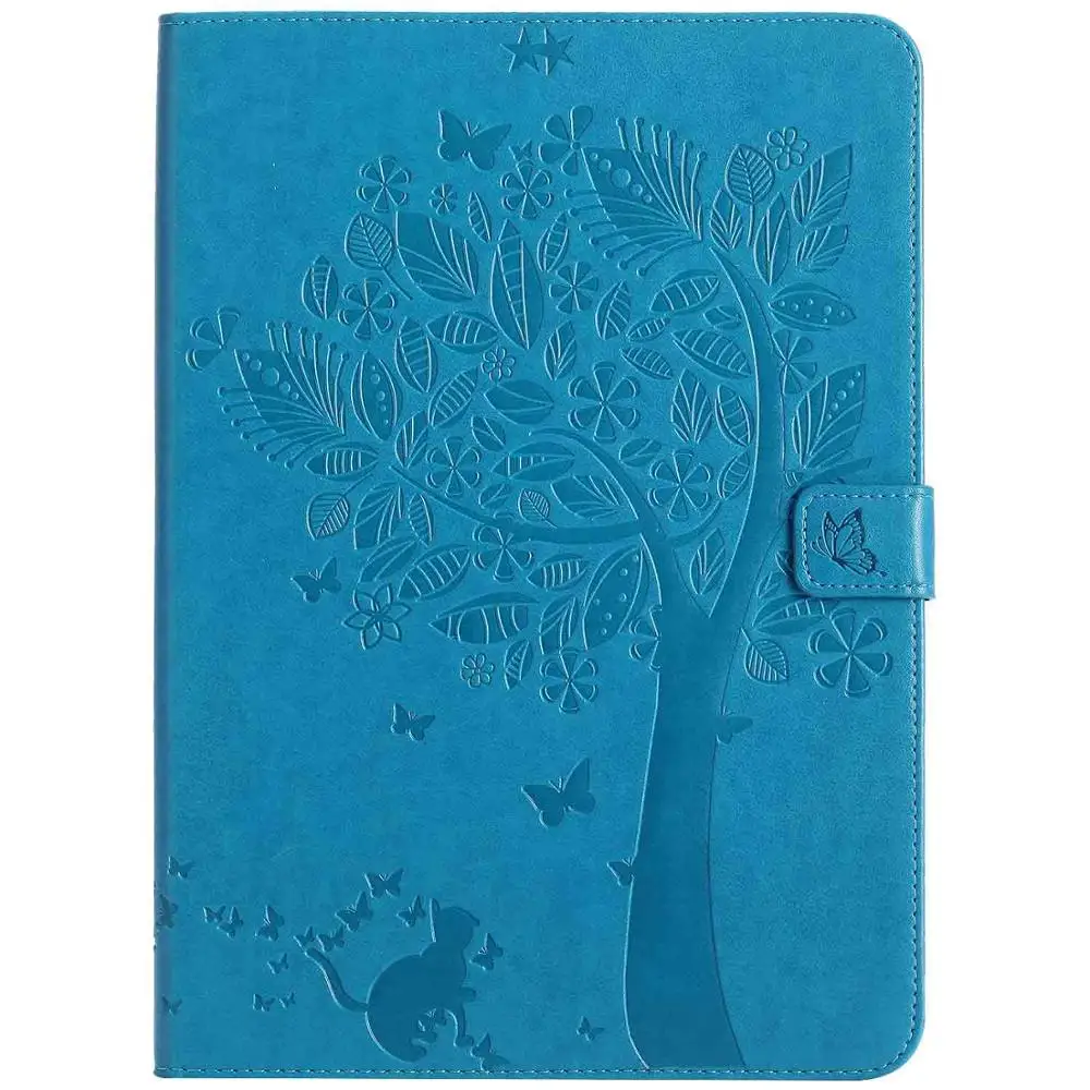 4 Для Coque iPad Air 2 Чехол кошка из тисненой искусственной кожи Магнитная застежка Стенд чехол автовключение/сна Smart Cover для iPad Air2/Air 1 - Цвет: 4