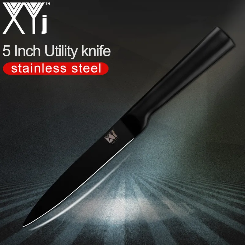 5 inch Utility Knife XYj 4 шт. нескользящий набор ножей из нержавеющей стали 7 ''Santoku 6,5'' разделочный 5 ''универсальный нож инструменты для приготовления мяса рыбы - Цвет: 5 inch Utility Knife