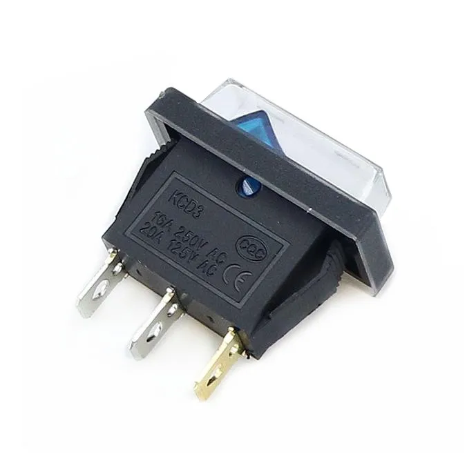 1 шт. KCD3 кулисный переключатель 15A/20A 125 V/250 V 3 контактного электрического оборудования Мощность переключатель; Красный; желтый; синий; цвета: зеленый, черный