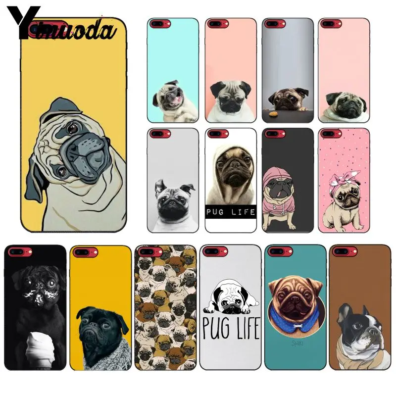 Yinuoda милый чехол для телефона с изображением животных мопса для iphone 11 Pro Max X XS MAX 6 6S 7 8plus 5 5S XR