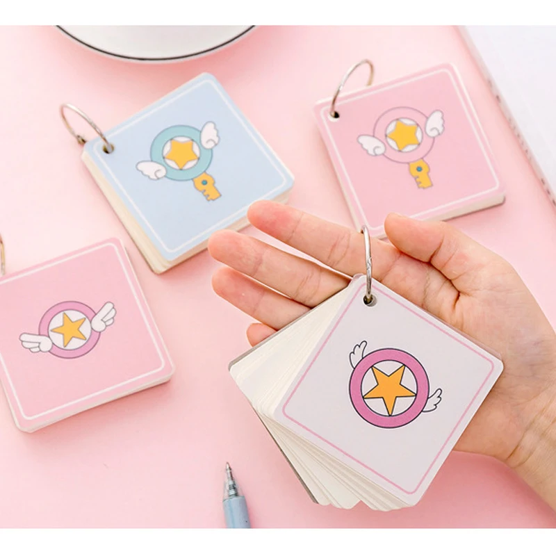 Kawaii аниме кольцо блок блокнот пустая бумажная наклейка этикетка милый школьный