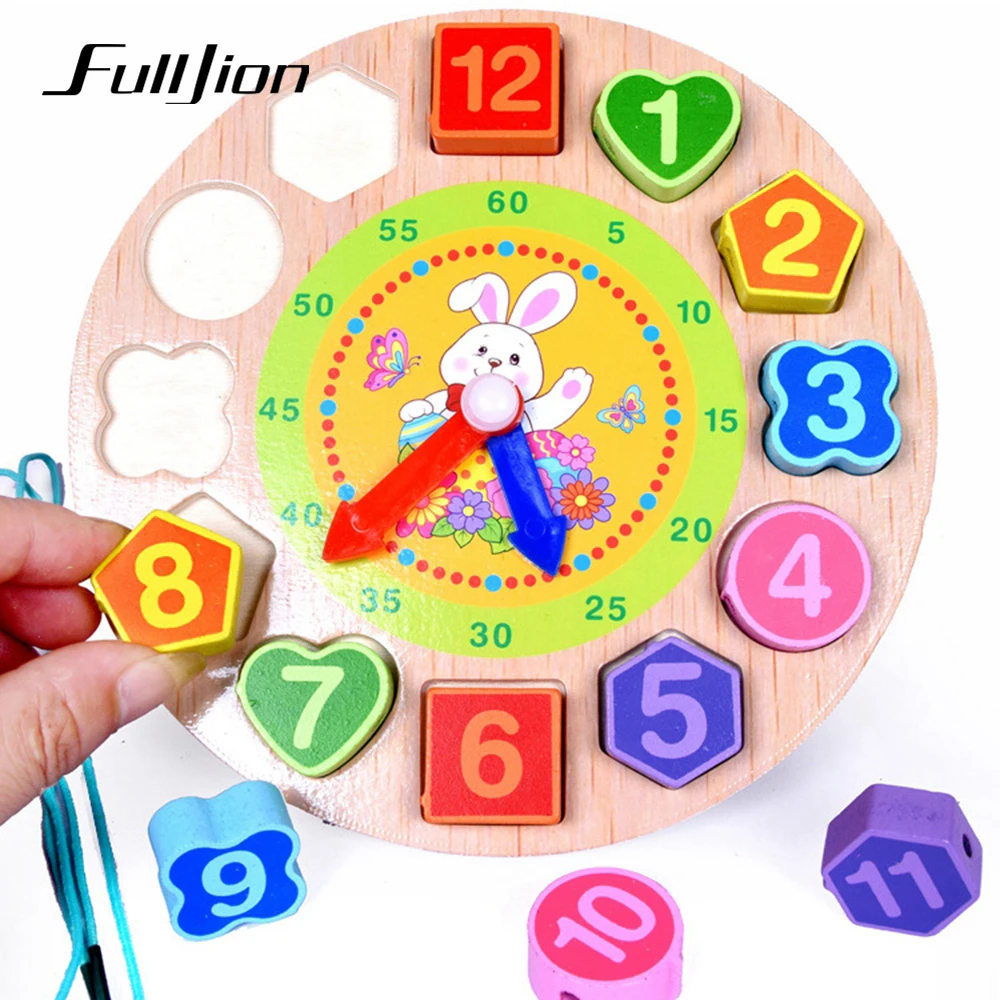 Fulljion игра головоломка деревянные часы игрушки для детей мозаика Монтессори