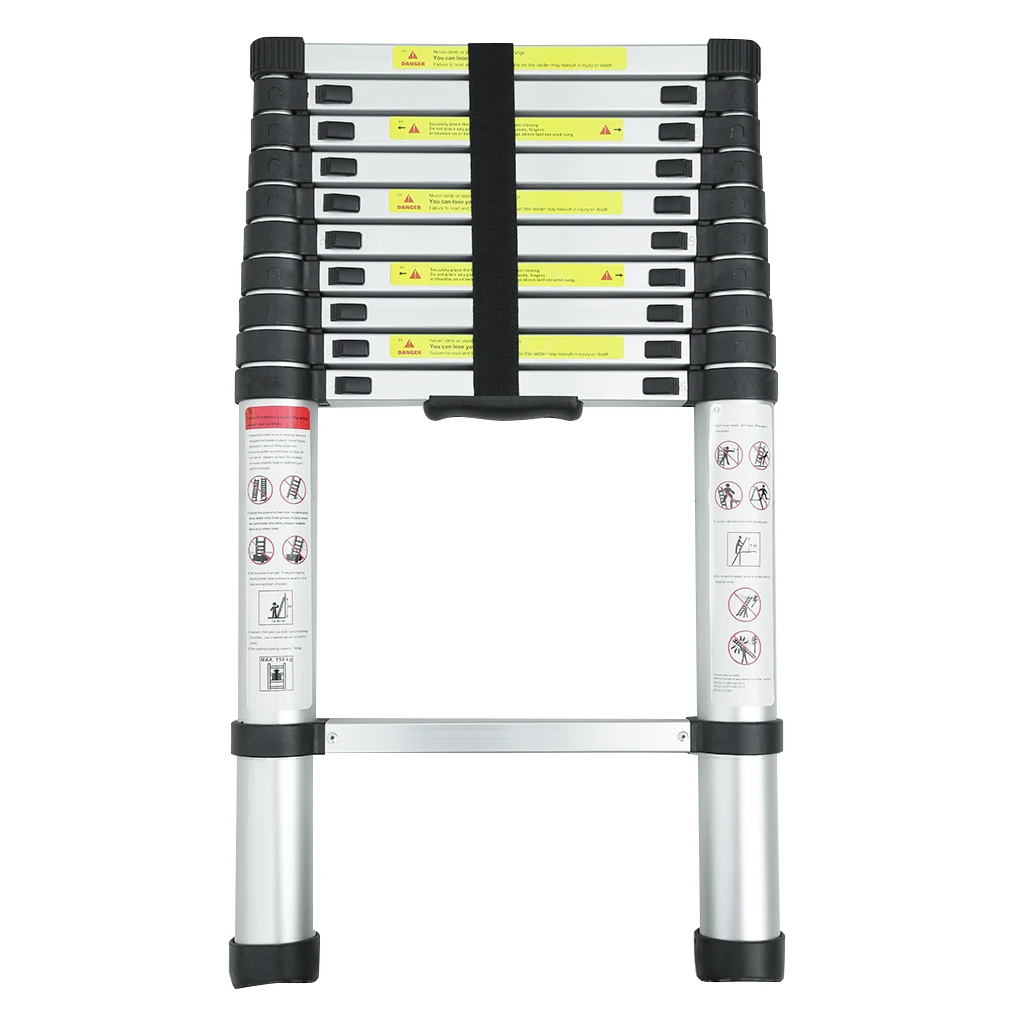 3.2m Multi-Purpose Alloy Aluminum Retractable Multifunctional Telescopic Single Straight Extension Extendable Ladder | Инструменты