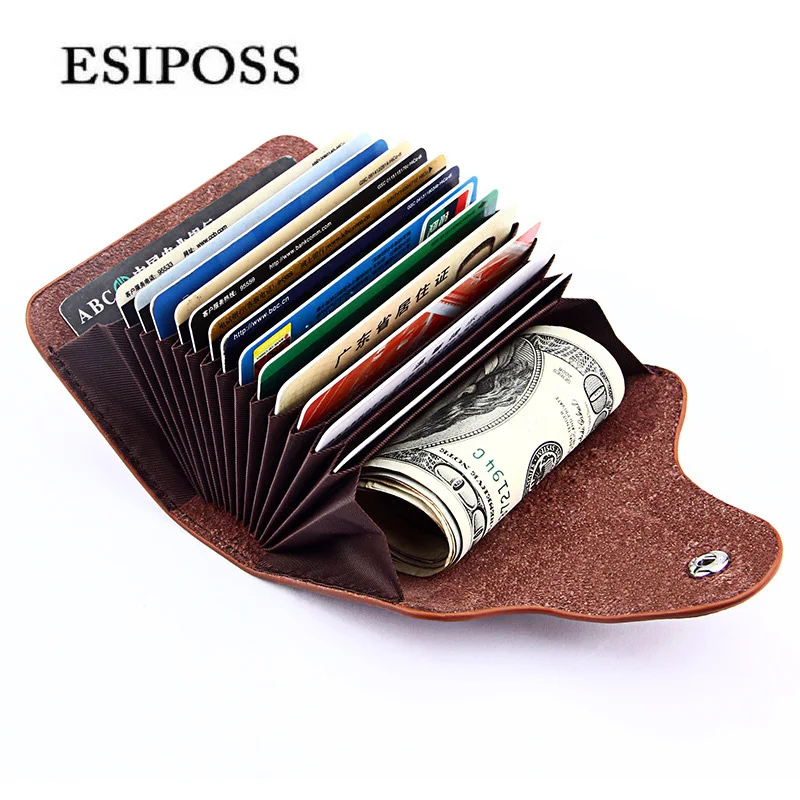 Удобный чехол для банковских карт из 100% натуральной кожи тонкий мужской кошелек