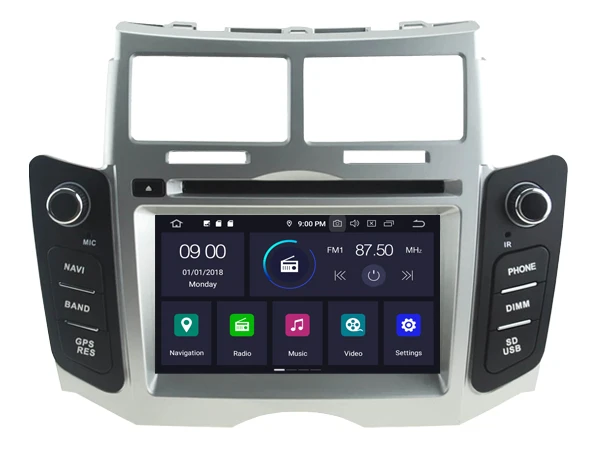 Четырехъядерный Android 9 0 автомобильный dvd-плеер для TOYOTA YARIS (2005-2011) Автомобильный