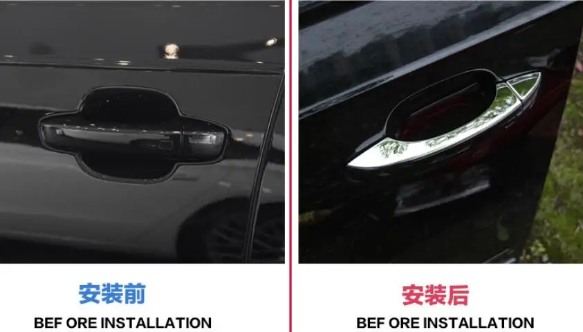 Нержавеющая сталь Боковая дверная ручка Крышка отделка 8 шт для Audi Q7 4M 2016