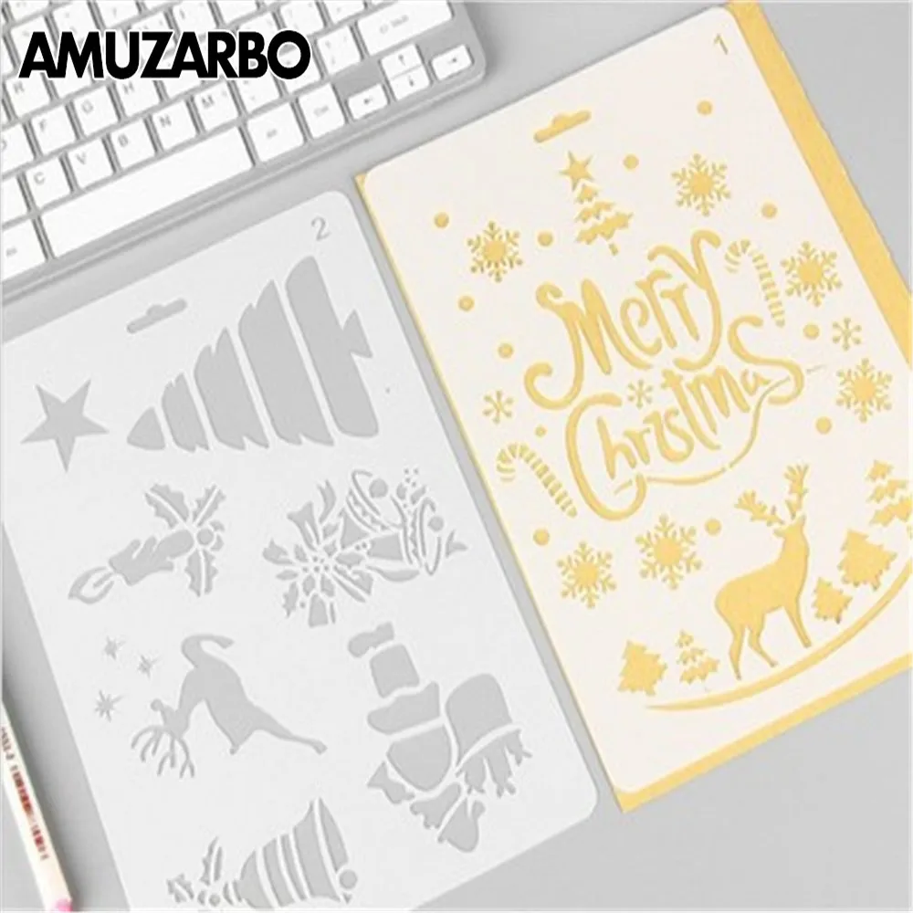 1 шт. трафарет с веселым Рождеством шаблон журнал Скрапбукинг Сделай Сам ремесла
