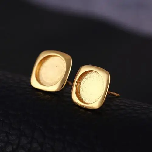 Стерлинговое Серебро 925 обручальные свадебные полукрепежные серьги-гвоздики для