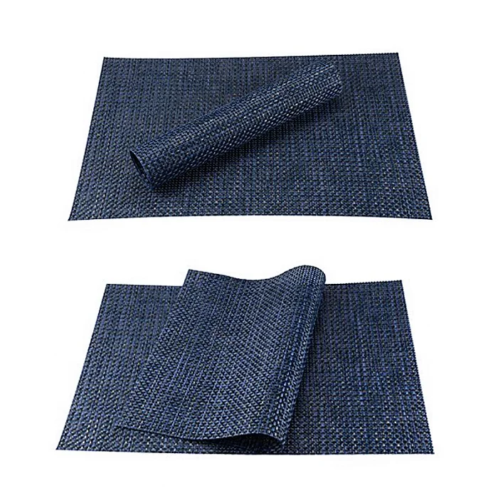Dark Blue Topfinel набор из 4 ПВХ столовых приборов для настольного коврика коврик для напитков вина чашки подставки бамбуковые столовые приборы обеденный стол коврик кухонный стол - Цвет: Dark Blue