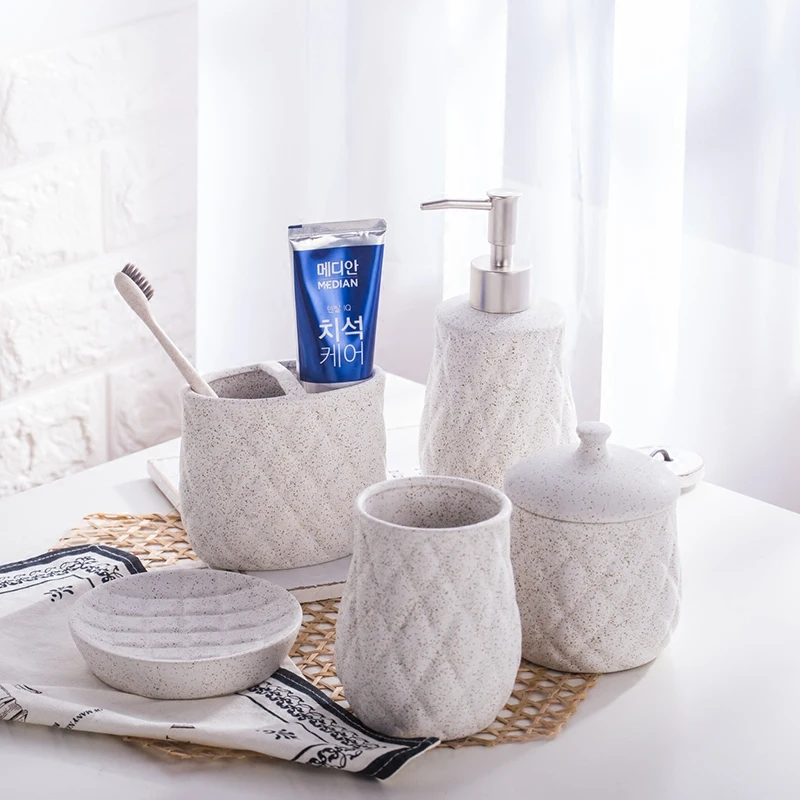 Клетчатый керамический набор для ванной комнаты/держатель мыла/диспенсер