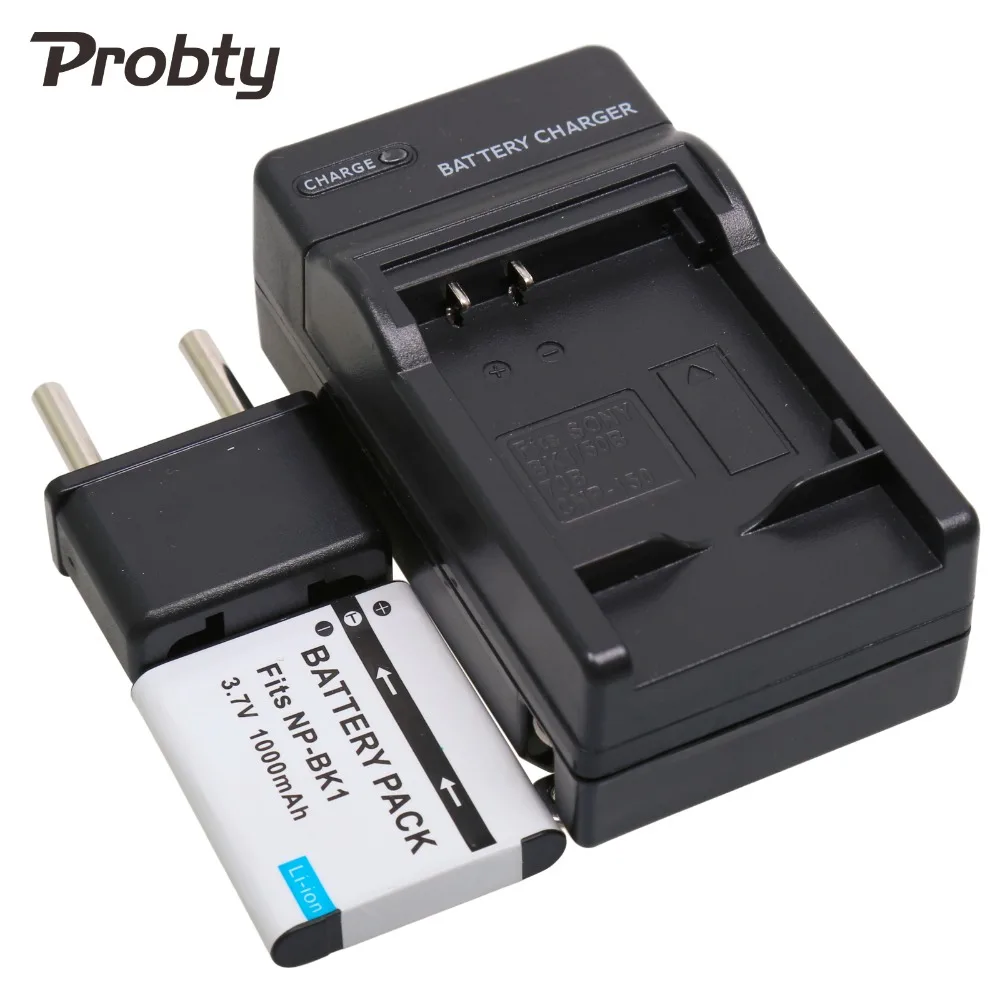 Probty 3.7v NP-BK1 NPBK1 Camera Battery + Charger For Sony DSC-S750 S780 S950 S980 W180 W190 W370 MHS-PM1 MHS CM5 PM5 | Электроника