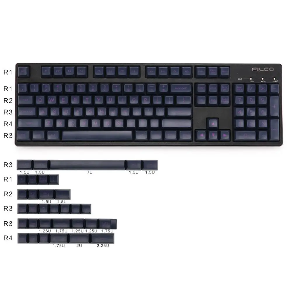 MAXKEY темно фиолетовый SA keycaps Doulbeshot ABS материал для вишни механическая клавиатура
