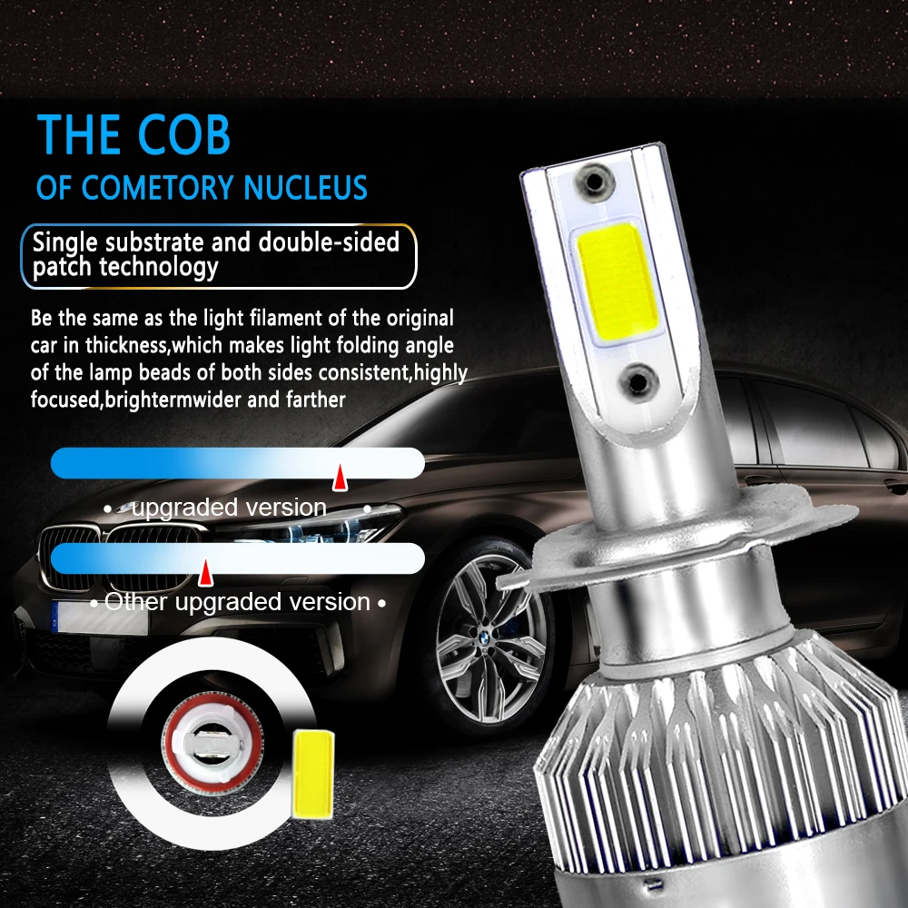 COOLFOX S2 C6 LED H4 H7 Head светильник H1 H3 H11 H13 9004 9005 9006 9007 H27 автомобисветильник пы