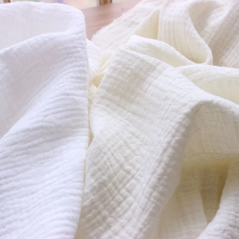 

The Texture of Thin Cotton Gauze Fold Crepe Fabric Skirt Pajamas Cloth