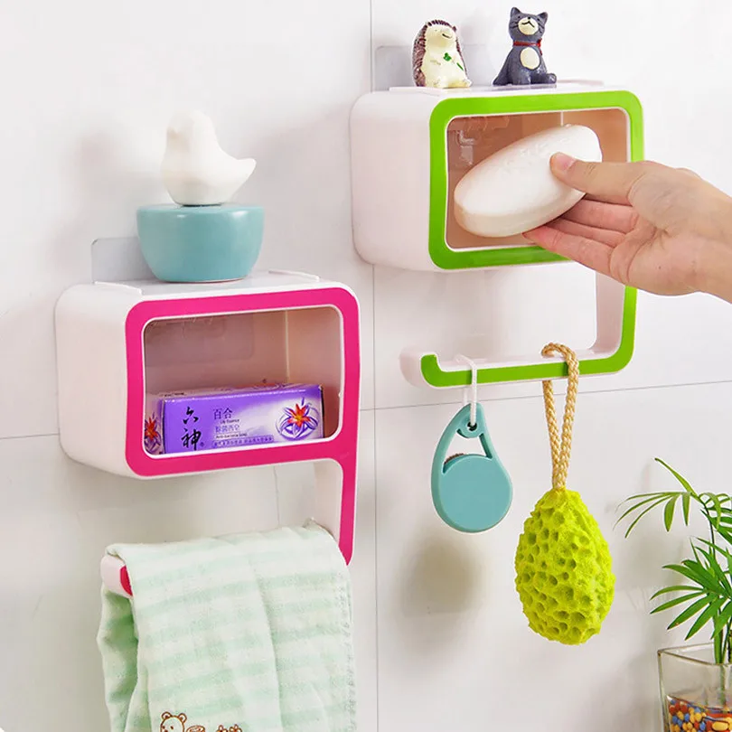Держатель для ванной комнаты 9 пластиковых форм мыла косметики настенная полка