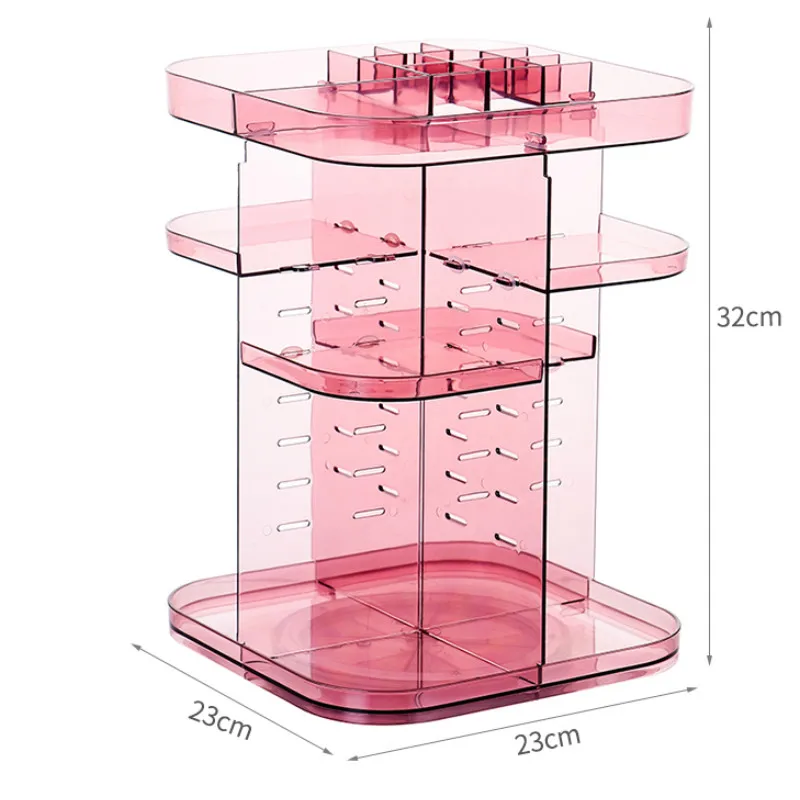 

Desktop Rotating Cosmetics Storage Box Dressing Table Cosmetics Makeup Brush Skin Care Lipstick Storage Racks
