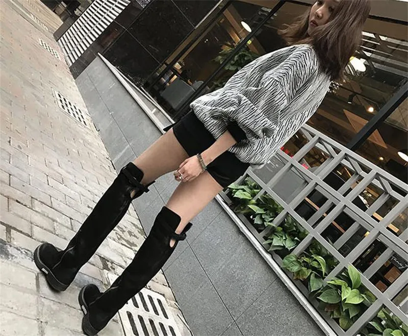 Jady/женские Сапоги выше колена из натуральной кожи; цвет розовый, черный; облегающие сапоги для верховой езды; обувь на плоской подошве; женские высокие сапоги на платформе; Botas Militares