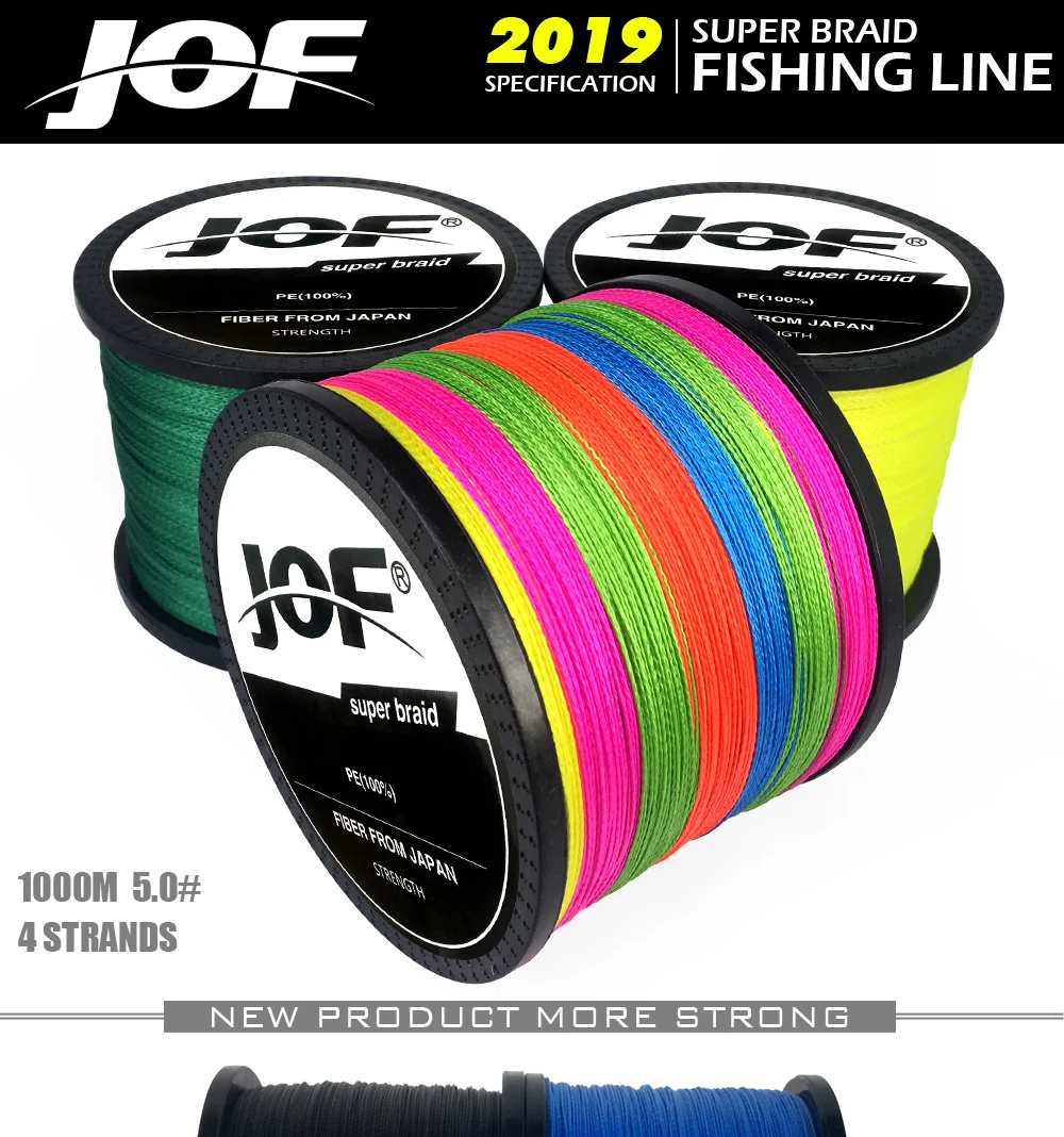 JOF леска серая PE 100 м 150 м 300 м 500 м 1000 м 4 нити Pesca плетеная леска для ловли карпа 10LB-82LB