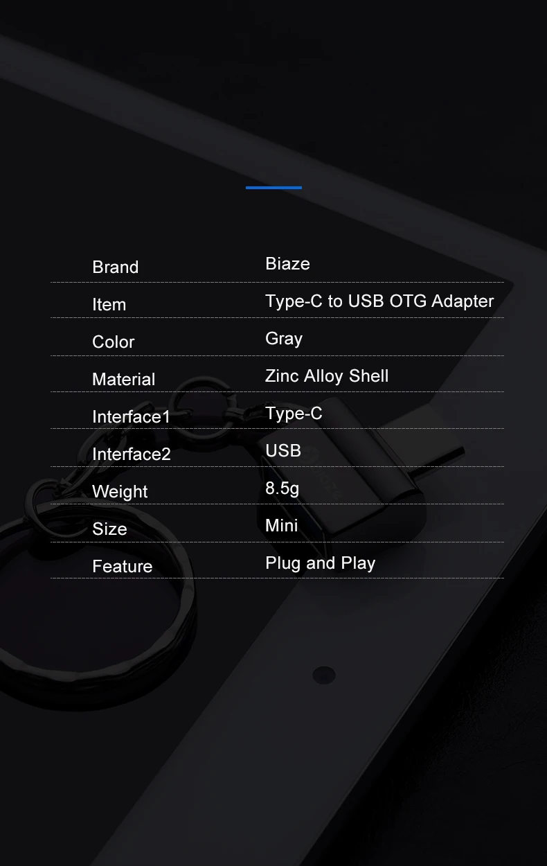Адаптер Biaze OTG type C к USB 3,0, USB C Штекерный к USB 3,0 Женский конвертеры для Macbook samsung S9 S8 huawei P30 pro type-c OTG