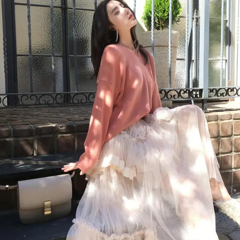 2019 Новое поступление Милая юбка с завышенной талией тонкая стандартная