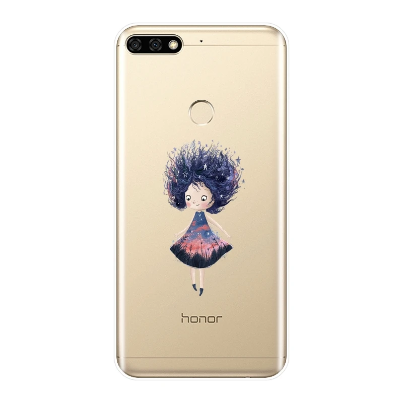 Чехол для телефона Huawei Honor 7 8 9 10 Lite силиконовый мягкий мультяшный чехол накладка 7S