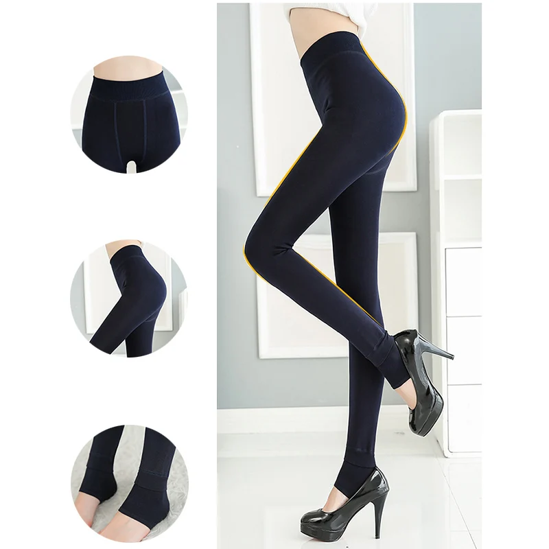 2017 осень зима Мода Фитнес толстые теплые леггинсы с высокой талией из