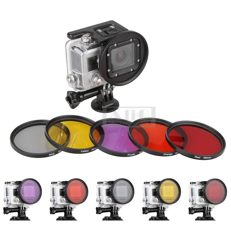 Поляризационный фильтр для камеры Адаптер 58 мм комплект подходит Gopro Hero 3 SJ4000