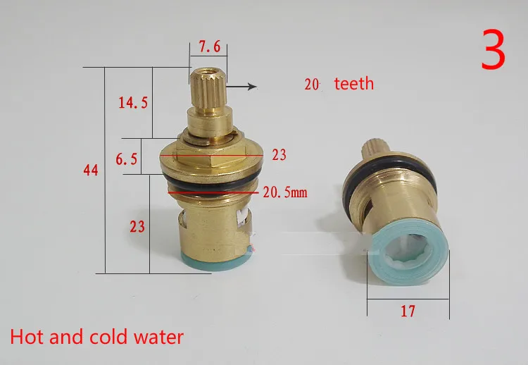 Сменные латунные клапаны с краном Керамические Дисковые картриджи 20 зубцами 1/2