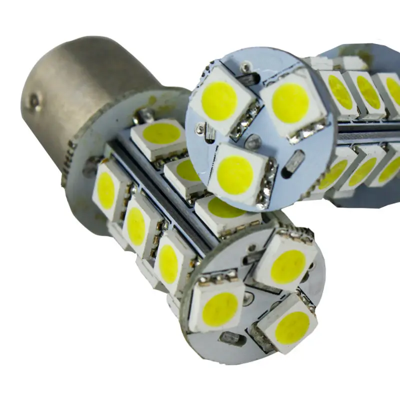 2pieces White 1156 P21W Ba15s 18 5050 SMD LED Brake Tail Turn Signal Rear Light Bulb Side Lights Lamps For Car 12V | Автомобили и