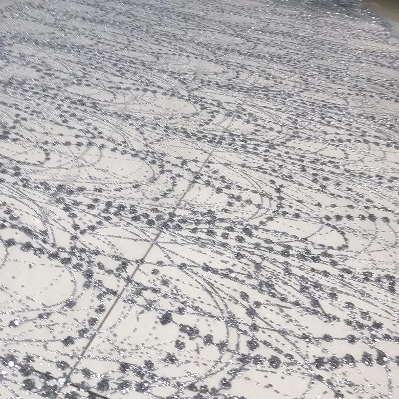 Блестящая блестящая сетчатая ткань цвета шампанского золотистого яркого