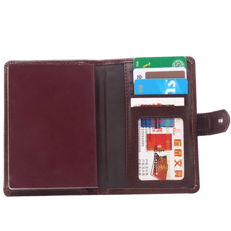 Jisoncase PU Leather Passport Cover Men Travel Wallet Credit Card Holder Russian Driver License Document Case |