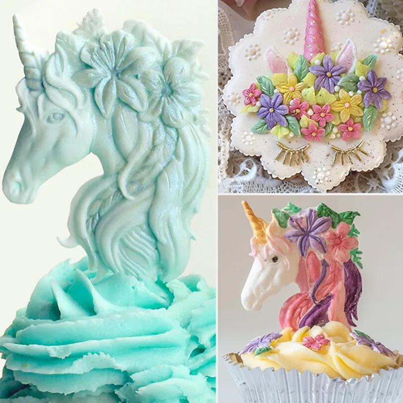 Мифическое животное лошадь/угловой формы силиконовые DIY fondant (сахарная) шоколад