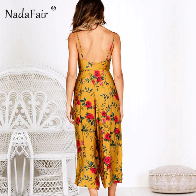 Женский комбинезон FSDA с открытой спинкой и принтом на лето 2019|Женские