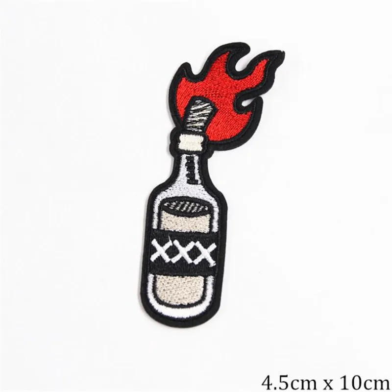 Одежда diy Вышивка Железная на пластыре дело с ним 10 см fire xxx Панк Байкер нашивки для одежды наклейки ткань
