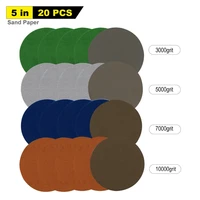 20pcs 5inch 125mm hook and loop wet dry sandpaper silicon carbide high gravel 30005000700010000 assorted grits
