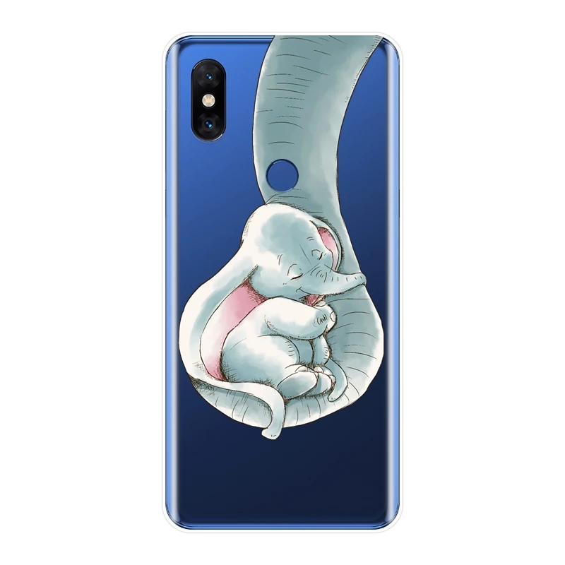 Задняя крышка для Xiaomi Mi Mix 1 2 2S 3 животное слон цветок забавный Мягкий силиконовый
