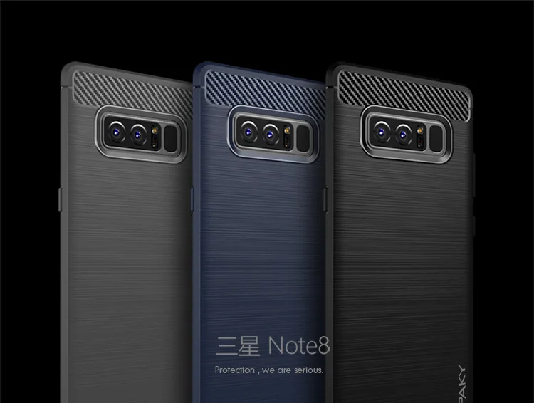 Чехол для Samsung Galaxy Note 8 гибридный защитный IPAKY из силикона и углеродного волокна