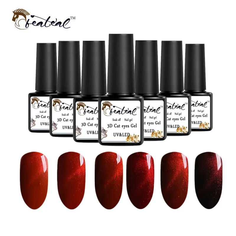 Beateal красное пламя кошачий глаз УФ гель для ногтей замочить магнитный лак новый