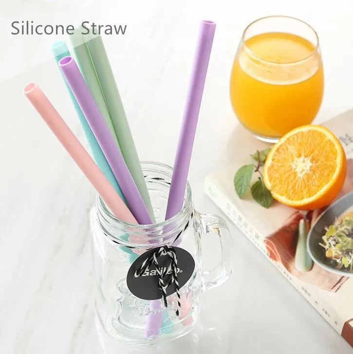 Еда Класс силиконовая трубочка многоразовая утилизация Карамельный Цвет соломы